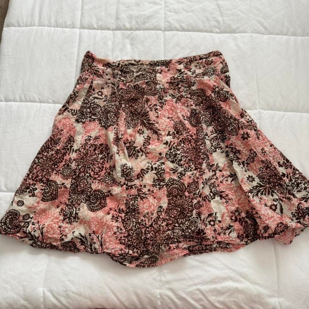 Vintage 2000s Pink & brown Paisley Midi Skirt